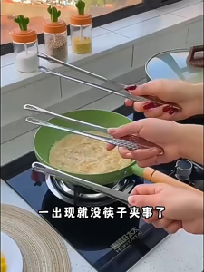 28cm BBQ Clip Stainless Steel Long Handle Non-Slip Multipurpose Steak Barbecue Food Tongs Kitchen Cooking Utensils 不锈钢烤肉夹