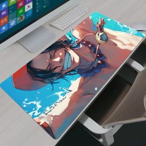 Bandai | One Piece Portgas D Ace Mouse Pad Rubber Table Large Gamer Xxl Desk Mat Computer Keyboard Gaming Accessories Carpet Mousepad