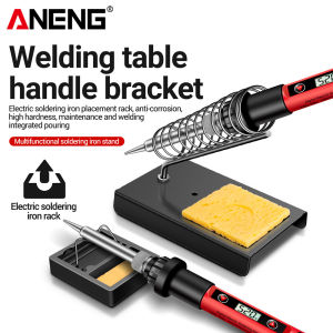 ANENG | ANENG Soldering Iron Stand Kit Bakelite Square Metal Holder With Cleaning Sponge 5Pcs Soldering Tips Welding Repair Accessories