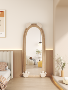 FWTDF | Full Body Dressing Mirror Home Bedroom INS Style Bear Design Fashion Store Large Fitting Mirror