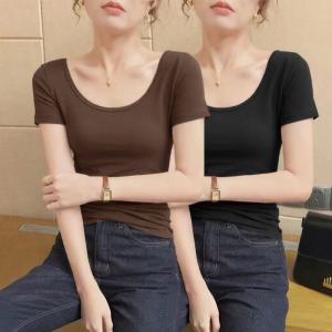 Lieoyuarn | Sleeveless U-Neck Slim Fit Womens T-shirt