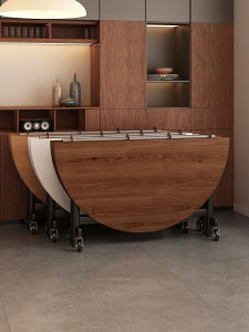 Modern Simple Foldable round Dining Table Home Use Portable Large Capacity Table for 15 People with Rotating Center Table