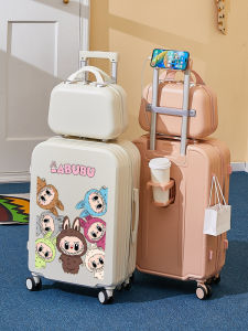 Cartoon Printed Luggage Bag Multi-Functional Travel Suitcase for Men And Women with Password Lock Pull Rod Carry-On Bag