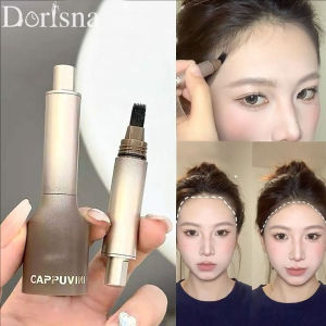 Dorisna ปากกาเขียนคิ้วแท่งย้อมสีน้ำใช้ได้สองแบบขนนกกันน้ำสีติดทนนานปากกาเขียนคิ้วแป้งแต่งหน้าหนังศีรษะ