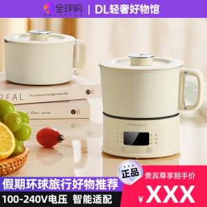 Universal Wide Voltage Stainless Steel Electric Kettle Portable Water Boiler for Traveling Hotel Stay Overseas