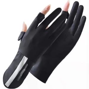 Ice Silk Breathable Sun Gloves Mid Long UV Protection Driving Gloves Touch Screen-for Women OutdoorDrivingCycling UPF 50