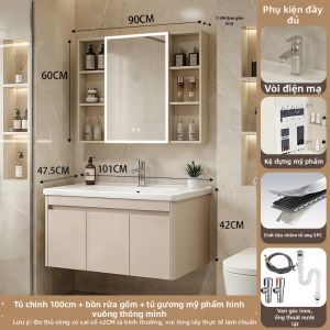 TEM | Tủ Lavabo Kiểu Kem Kết Hợp
