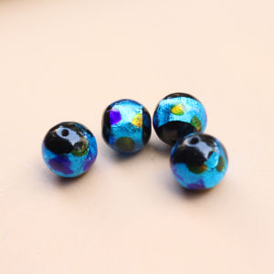 Akusesari/Jun Han Coloured Glaze Lake Blue Orange 12mm Loose Beads for DIY Bracelet Necklace Earring Handicraft Material