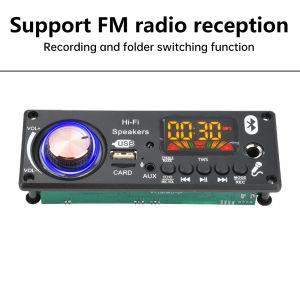 occkic | Bluetooth 5.1 MP3 WMA WAV Decoder Board 12V Handsfree 6.5mm Microphone USB TF FM Car Audio Music Player Speaker Volume Control