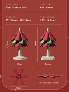 Self-Designed Christmas Tree High Temperature Resistant Table Mat Household Tea Coaster Anti-Scalding Mat Foldable Insulation Mat Pot Mat