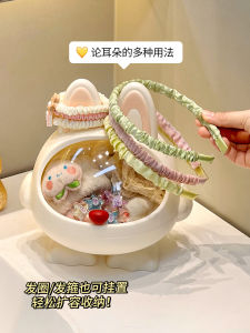 กล่องเก็บเครื่องประดับผมน่ารักสำหรับเด็ก กล่องเก็บของในห้องน้ำ กระดาษทรายกันน้ำ กันฝุ่น พื้นผิวเรียบ กล่องเก็บของในชั้นวางของ