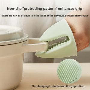 Thickened Silicone Heat Resistant Gloves Non Slip Oven Mitts Microwave Safe Kitchen Gloves for Baking Cooking