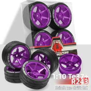 Lốp Xe RC Cao Su Bền Chắc Vành Đen 12mm Dành Cho Xe Đua Chuyên Nghiệp Tỷ Lệ 1/10 Tương Thích Với HSP 94123 Sakura D4 Tiangong TT02 Wltoys 144001