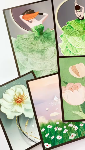 50 Bộ 6 tranh treo tường trang trí phòng khách Home decor dán tường trang trí nhà cửa hiện đại can vas có sẵn keo dán.