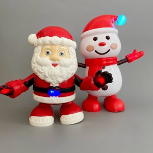 Electric Dancing Santa Claus Toy Christmas Gift Childrens Plaything Glowing Speaking Singing Creative Cartoon Swinging Doll