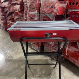 เตาแดง ขนาด 15x24 นิ้ว เตาปิ้งย่าง เตาบาบีคิว ชุดเตาปิ้งย่าง พร้อมขาเสริมสูง 87 ซม.