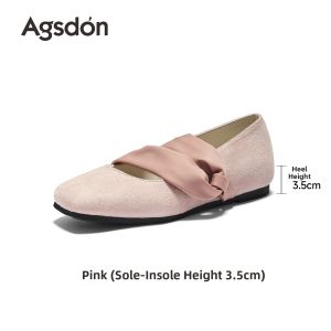 Agsdon | Ballet Style Low Heel Tie Up Shallow Shoes