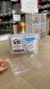 (ชุดละ 2 แพค) กล่องใส TC - 32 (OPS) ไม่เป็นไอน้ำ แพคละ 100 ชิ้น ยี่ห้อTC