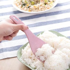 1pc/3pcs/set Wheat Straw Rice Spoon Rice Paddle Food Service Spoon Servings Spoon Sandok Kitchen Utensils