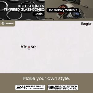 Ringke Bezel Styling & Tempered Glass (Basic) Combo Pack for Galaxy Watch 7 40mm / 44mm Smartwatches Screen Protectors