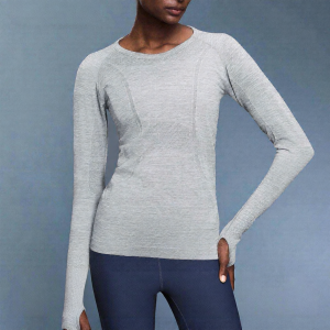Seamless Round Neck Quick-Dry Stretchy Slim Design Fitness Shirt