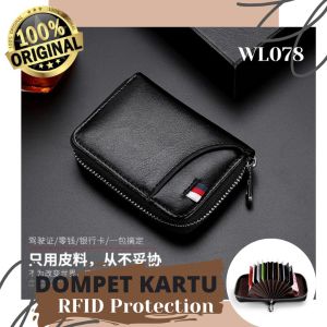 DOMPET TEMPAT WADAH KARTU KULIT RFID PROTECTION WALLET ATM KARTU KREDIT MINI PRIA WANITA - WL078