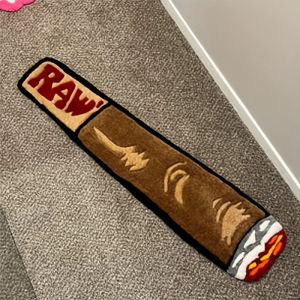 VIKAMA Trendy Cool Cigarette Long Rug Soft Non-Slip Bedroom Bedside Carpet Living Room Sofa Mat Home Decoration