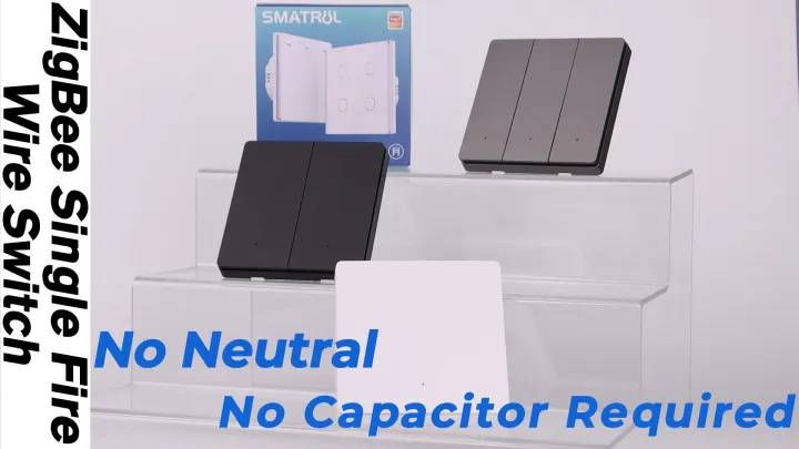 SMATRUL Tuya Zigbee Smart Light No Neutral Wire No Capacitor Needed 1/2/3 gang Switch Silver/White/Black Smart Life app voice control For Alexa/Google Home/天猫精灵