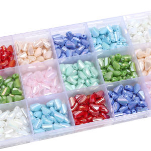 ลูกปัดสเปเซอร์หลวม10ชิ้น/ถุง6X9มม. หลากสีเครื่องประดับลูกปัดแก้วสำหรับสร้อยข้อมือสร้อยคอต่างหูอัญมณีทำมือแบบ DIY