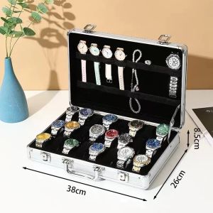 1pc 24 Slots Aluminum Alloy Watch Box6 Slots Watch Organizer Convenient Watch Display Packaging Box