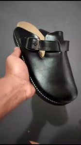 ZVN Behich Sendal Pria Dewasa Casual Hitam Selop Slop Kulit Sandal Cowok Kekinian