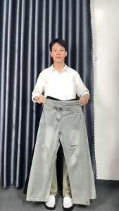 quấn suông ống rộng 4 màu rách phong cách hàn quốc