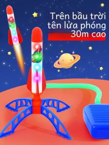 Childrens Outdoor Toy Glowing Rocket Launcher Foot Powered Small Flying Arrow Skyrocket Boys Foot Launcher Flying Cannon