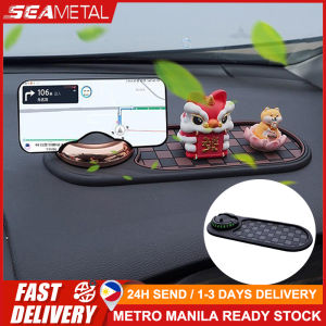 🇵🇭 SEAMETAL 3 in 1 Car Dashboard Anti Slip Mat with Phone Mount Number Plate 360-Degree Rotation Phone Holder