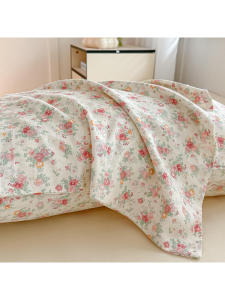 Pure Cotton Floral Single Pillowcase Double Layer  Korean Style Student Pillow Cover 74*48cm Pure Cotton Pillow Core Cover