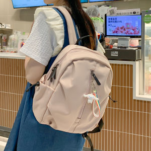 Niche Small Travel Backpack Womens Nylon Material Zipper Closure Korean Style Casual Scene Foldable Soft Body 8 Inch Laptop Capacity