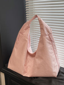 Casual Nylon Tote Bag Fashionable Large Capacity Commuter Shoulder Bag Handbag for Young Women British Style Stitching Element