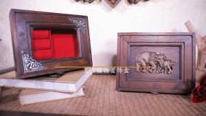 กล่องไม้ลายช้าง กล่องเก็บของขวัญ กล่องไม้ตกแต่งโต๊ะ กล่องเก็บเครื่องประดับ กล่องมีกระจกด้วยพร้อมฝาปิด