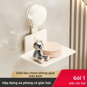 Hộp Đựng Xà Phòng Gắn Tường Bằng Cốc Hút Không Cần Khoan Phòng Tắm Nhà Bếp Giá Đựng Xà Phòng Cho Ban Công Chậu Rửa