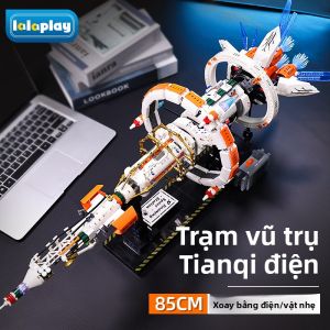 LALAPLAY | Electric Space Station Building Blocks High-Difficulty Giant Model 10-Year-Old Boy Toy