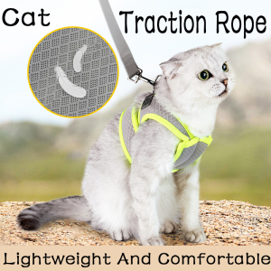Pet Traction Rope Adjustable Vest Reflective Pet Traction Vest Adjustable Pet Leash Special Traction Rope Walking Cat Thickened Design 可调节式牵引绳 遛猫绳