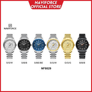 NAVIFORCE Original Mens Watch Casual Quartz Calendar Stainless Steel Strap Luminous Pointer Water Resistance 30m Mens Boys Fashion Wristwatch NF8029