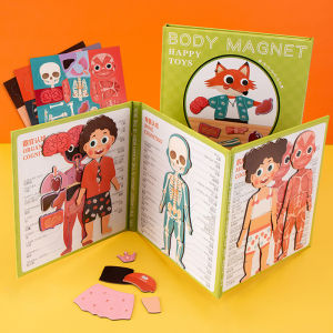 ของเล่นสำหรับเด็กอวัยวะของร่างกายมนุษย์กล้ามเนื้อโครงกระดูกการรับรู้ Puzzle MAGNET ของเล่นแบบโต้ตอบ Montessori หนังสือไม่ว่าง preshool ประสาทสัมผัส