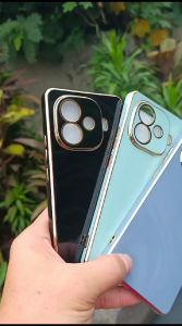 Case Vivo Iqoo Z9 / Z9X Plating List Gold Magsave Wireless Charger Ring Standing Silikon Casing Hp