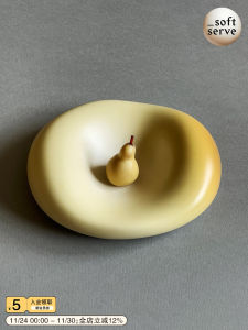 SoftServe Mini Dough Ceramic Bowl Handmade Dinner Plate Jewelry Tray European Style Pure Color Gradient Pattern for Everyone