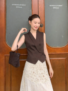 XXNING | Áo Gile Dây Nơ Elegance Chic