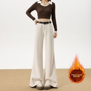 La Chapelle | Warm Fleece Lined Flared Suit Pants