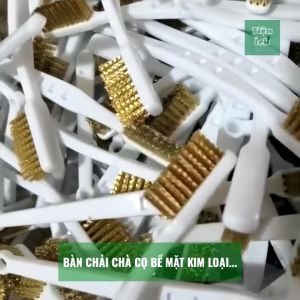 Bàn Chải Sợi Đồng Cán Nhựa Chà Cọ Bề Mặt Kim Loại Vệ Sinh Máy Móc Bảng Mạch Điện Tử