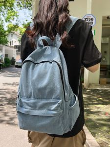 กระเป๋าเป้สะพายหลังผ้าเดนิมความจุขนาดใหญ่สำหรับเด็กและเยาวชน กระเป๋าเดินทางแฟชั่นสำหรับผู้หญิง กระเป๋าใส่ของสำหรับนักเรียน กระเป๋าใส่ของสำหรับเดินทาง