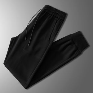 Trendy White Korean Style Mens Casual Pants Loose Fit Sporty Long Trousers Fashionable Cuffed Sweatpants Youth Spring Autumn